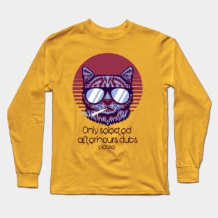 Only selected afterhours club - Catsondrugs.com - Techno Party Ibiza Rave Dance Underground Festival Spring Break  Berlin Good Vibes Trance Dance technofashion technomusic housemusic Long Sleeve T-Shirt